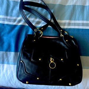 Black leather purse